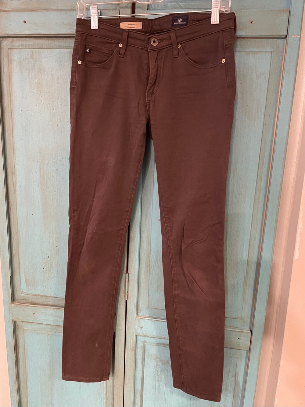 Ag Adriano Goldschmmied Women's Straight Leg Jeans in Brown